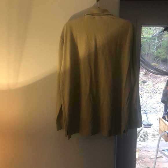 L.L  Bean Men’s Lime Long Sleeve Polo Shirt Size L Tall - Picture 9 of 10
